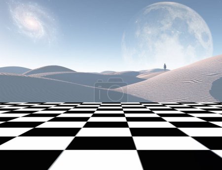 Téléchargez les photos : Planète de sable blanc, illustration abstraite conceptuelle - en image libre de droit