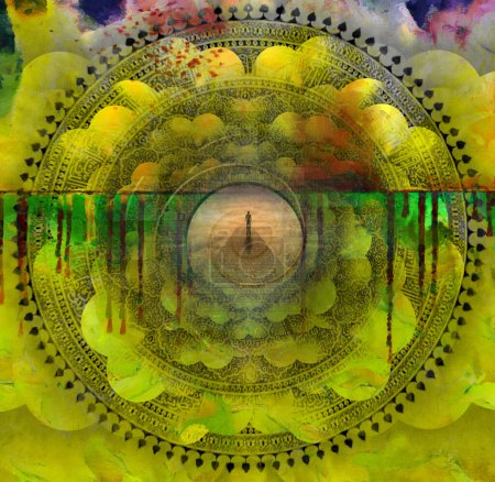 Photo for Abstract mandala illustration, ornament background illustration - Royalty Free Image