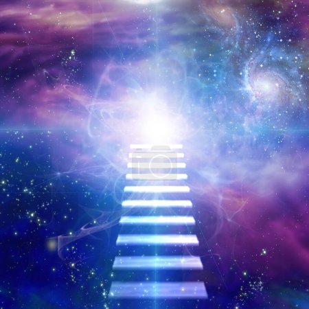 Photo for Steps up into space, digital concept - Royalty Free Image