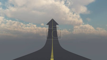 Photo for Road Up to cloudy sky - Royalty Free Image