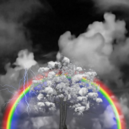 Foto de Árbol de nubes, ilustración colorida - Imagen libre de derechos