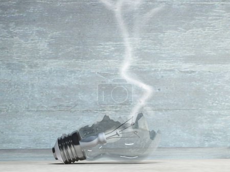 Téléchargez les photos : Ampoule cassée, illustration colorée - en image libre de droit