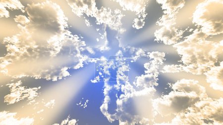 Téléchargez les photos : Croix dans le ciel, illustration conceptuelle créative - en image libre de droit