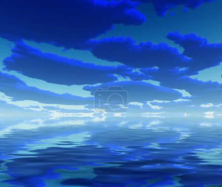 Foto de Nubes azules sobre el lago, fondo de la naturaleza - Imagen libre de derechos