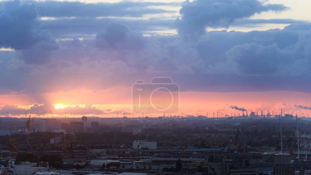 Photo for Industrial zone at sunset - Royalty Free Image