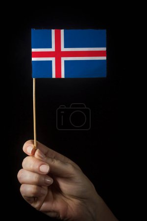 Téléchargez les photos : Main avec drapeau de l'Islande - en image libre de droit