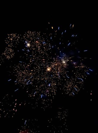 Téléchargez les photos : Beaux feux d'artifice de fête dans le ciel nocturne - en image libre de droit