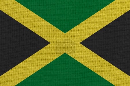 Foto de Jamaica tela bandera fondo textura - Imagen libre de derechos