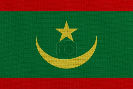 Téléchargez les photos : Mauritanie tissu drapeau texture de fond - en image libre de droit
