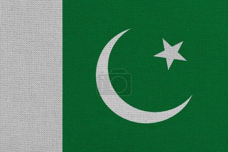 Photo for Pakistan fabric flag background texture - Royalty Free Image