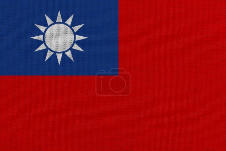 Photo for Taiwan fabric flag background texture - Royalty Free Image