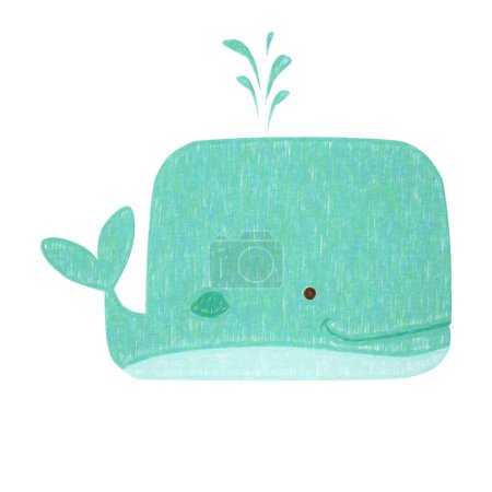 Téléchargez les photos : Animaux ensemble - baleine, illustration colorée - en image libre de droit