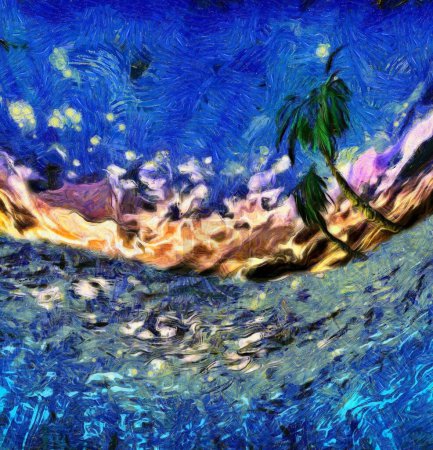 Téléchargez les photos : Île tropicale, illustration conceptuelle créative - en image libre de droit