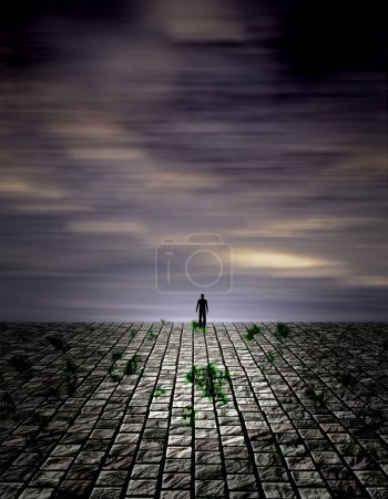 Photo for Lonely figure, conceptual creative illustration - Royalty Free Image