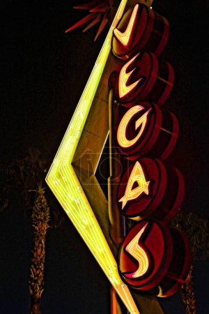 Photo for Vegas giant neon sign  on display above the street near Fremont Street Experience in Las Vegas. - Royalty Free Image