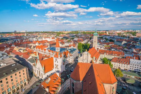 Téléchargez les photos : Centre historique de Munich vue panoramique sur le paysage urbain - en image libre de droit