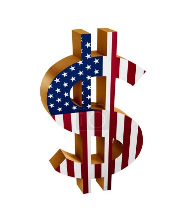 Photo for "US Dollar Sign with the US Flag" - Royalty Free Image