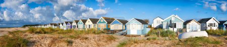 Photo for Beach with colorful houses at the seaside - Royalty Free Image