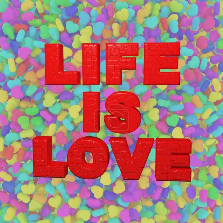 Téléchargez les photos : La vie est amour, illustration 3D - en image libre de droit