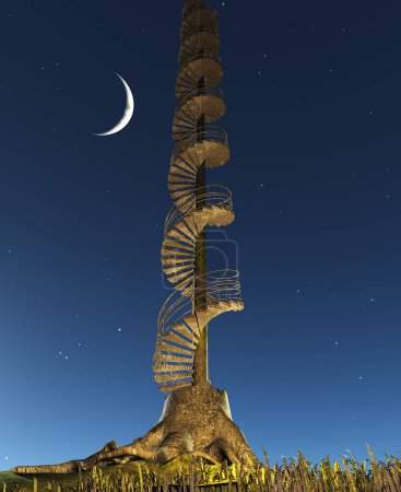 Photo for Circular Staircase, conceptual creative illustration - Royalty Free Image