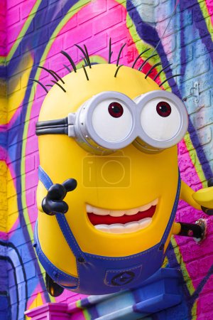Photo for OSAKA, JAPAN - Feb 19, 2020 : Statue of HAPPY MINION, located in Universal Studios Japan, Osaka, Japan. Minions are famous character from Despicable Me animation - Royalty Free Image