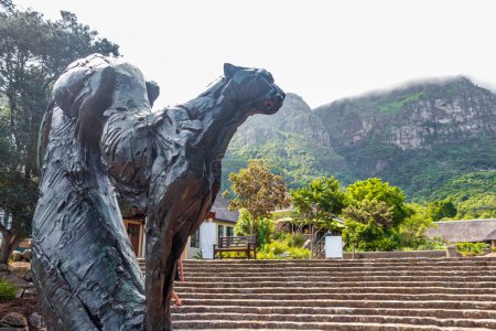 Puma sculpture in Kirstenbosch Botanical Garden, Cape Town.