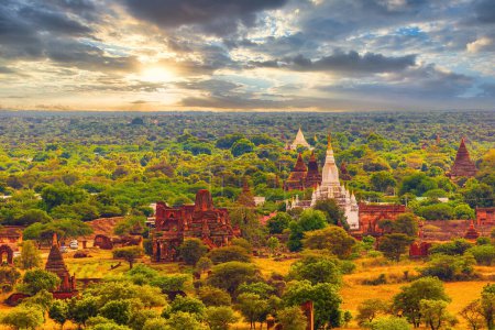 Photo for "The plain of Bagan at sunset, Myanmar." - Royalty Free Image