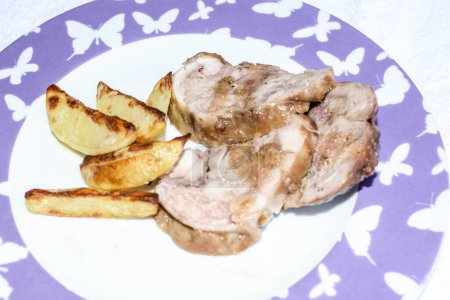 Photo for Close-up view of gourmet rabbit roast - Royalty Free Image
