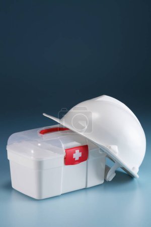 Photo for Proctection hardhat and first aid kit - Royalty Free Image