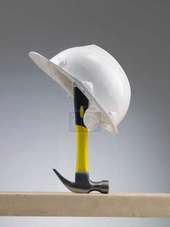 Photo for Hammer and helmet close up - Royalty Free Image
