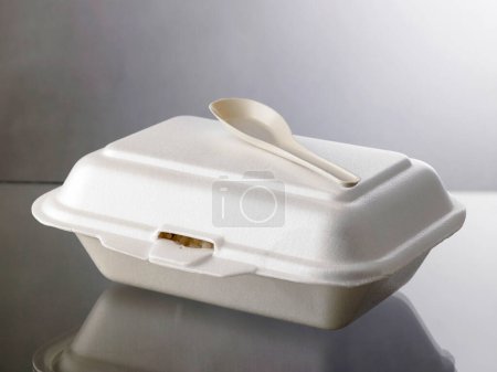Téléchargez les photos : Boîte à lunch en polystrène, gros plan - en image libre de droit