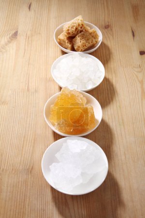 Photo for Sugar types in bowls  close up - Royalty Free Image