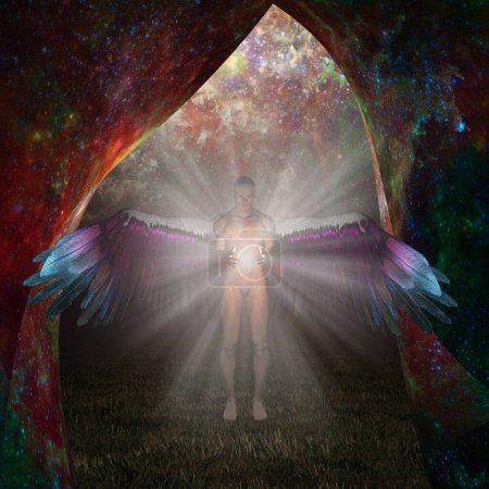 Photo for Angel being, conceptual creative illustration - Royalty Free Image