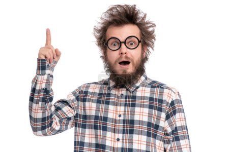 Téléchargez les photos : Crazy barbu homme émotions et signes - en image libre de droit