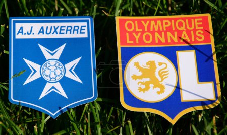 Photo for Emblems of European football clubs, close up view - Royalty Free Image