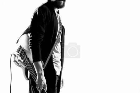 Photo for Male guitarist music performance modern art style - Royalty Free Image