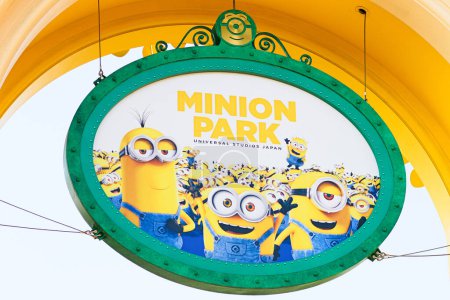 Photo for OSAKA, JAPAN - Feb 19, 2020 : The minion Park Sign was introduced on the Universal Studios JAPAN - Royalty Free Image