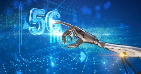 Photo for 5G network and 5G technology. internet and networking concept. 3D illustration. - Royalty Free Image