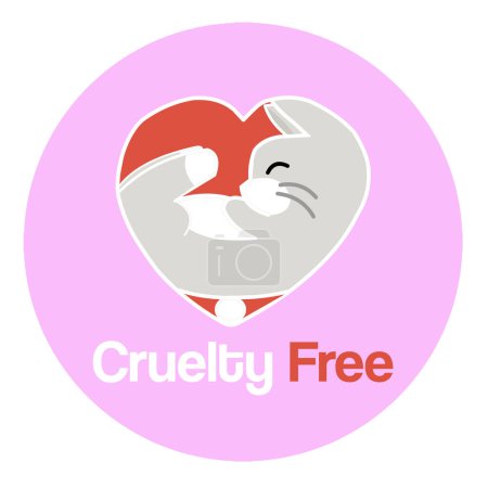 Photo for Crueity Free banner with rabbit in heart, illustration - Royalty Free Image