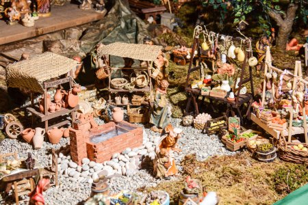 Photo for Christmas nativity scene miniature in museum - Royalty Free Image