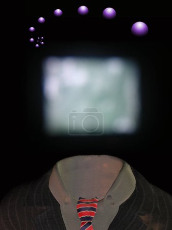 Photo for TV ghost, conceptual creative illustration - Royalty Free Image