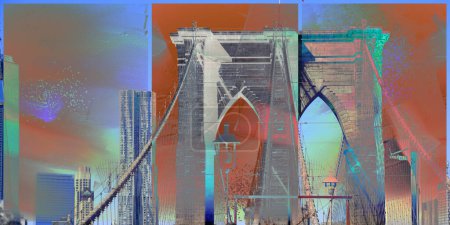 Téléchargez les photos : Brooklyn bridge, illustration conceptuelle créative - en image libre de droit