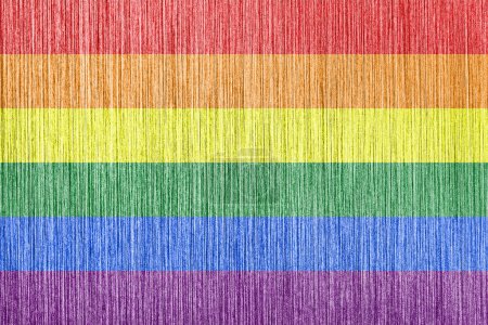 Téléchargez les photos : Rainbow LGBTQ or gay pride flag on scratched metal texture - en image libre de droit