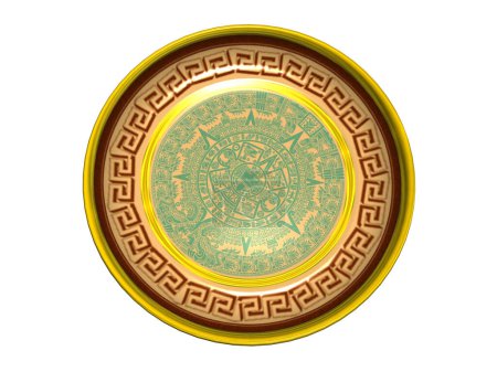 Photo for Round plate with Greek ornament - Royalty Free Image