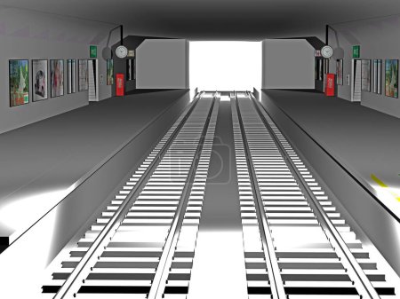 Foto de Túnel subterráneo con un tren - Imagen libre de derechos