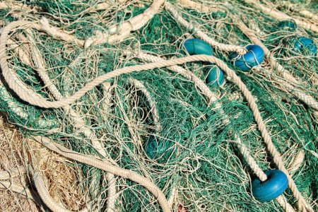 Photo for Fishing nets background in the port - Royalty Free Image