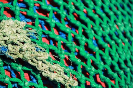 Téléchargez les photos : Fishing nets background in the port - en image libre de droit