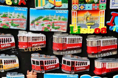 Photo for Colorful magnet souvenirs of Lisbon city - Royalty Free Image