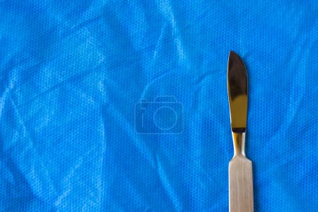 Photo for Surgery blade on the sterile table, scalpel - Royalty Free Image