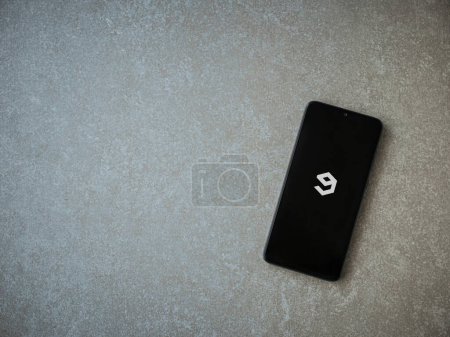 Photo for 9GAG app launch screen with logo on the display - Royalty Free Image